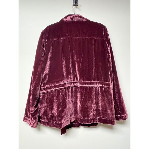 LOFT Velvet Utility Jacket in Rich Burgundy - Picture 7 of 12